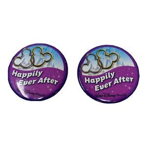 Disney Wedding Button Pin Badge Lot Walt Disney World Authentic Honeymoon New